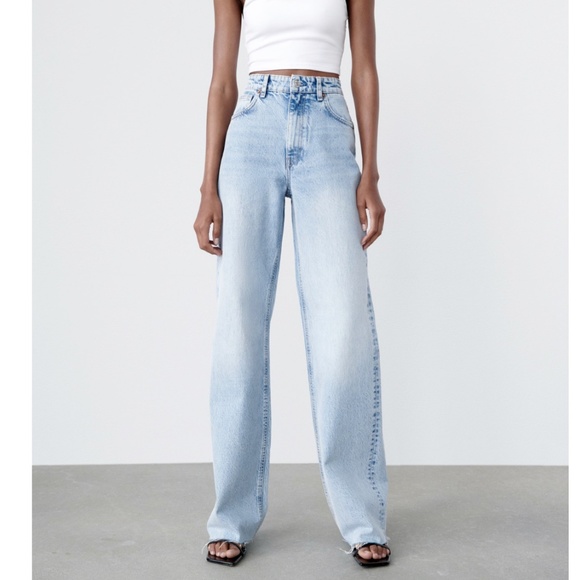 Zara Denim - NWT Zara dark blue wide leg jeans